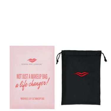 Donna May Drawstring Makeup Bag - Black