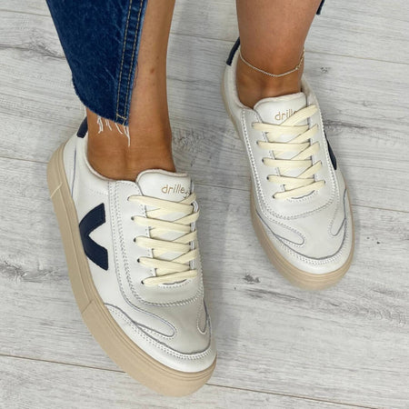 Drilleys Eighty Elevated Sole Sneakers - Navy