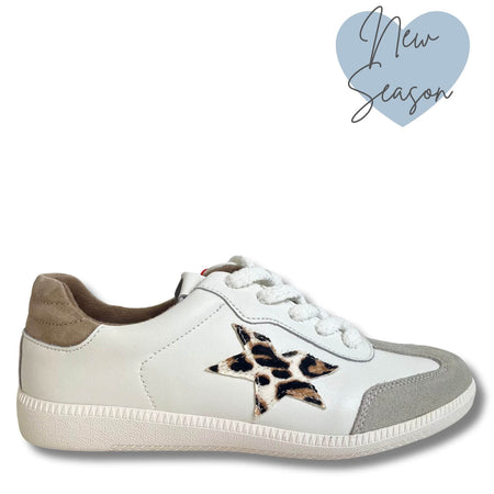 Drilleys Ninety Slim Line White Sole Sneakers - Frosted Cheetah