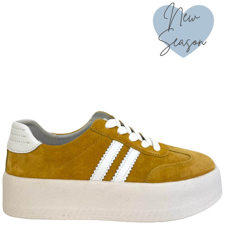 Drilleys Seventy Eight Elevated Sole Sneakers - Mustard