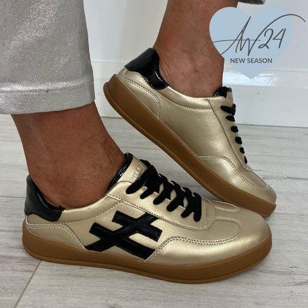 Drilleys Sixty Five Gum Sole Sneakers - Gold