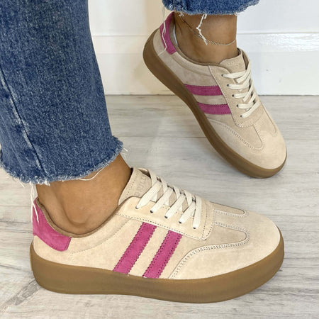 Drilleys Fifty Suede Sneakers - Pale Taupe Pink