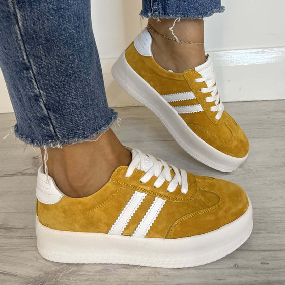 Drilleys Seventy Eight Elevated Sole Sneakers - Mustard