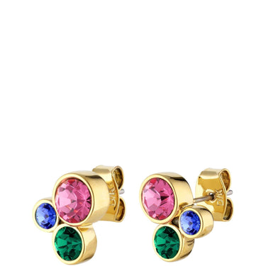 Dyrberg Kern Aki Gold Stud Earrings - Rainbow