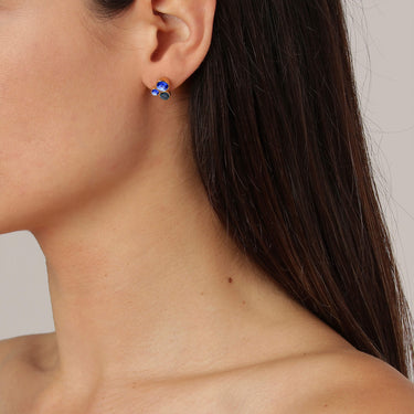 Dyrberg Kern Aki Gold Stud Earrings - Sapphire