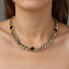 Dyrberg Kern Angelina Gold Chunky Curb Chain Necklace - Black