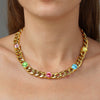Dyrberg Kern Angelina Gold Chunky Curb Chain Necklace - Pastel