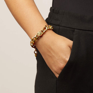 Dyrberg Kern Ariane Gold Curb Chain Bracelet - Golden