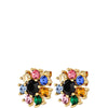 Dyrberg Kern Aude Gold Stud Earrings - Rainbow