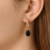 Dyrberg Kern Barbara Gold Hoop Charm Earrings - Black/Golden