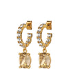 Dyrberg Kern Barbara Gold Hoop Charm Earrings - Golden