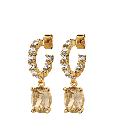 Dyrberg Kern Barbara Gold Hoop Charm Earrings - Golden