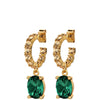 Dyrberg Kern Barbara Gold Hoop Charm Earrings - Green