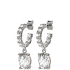 Dyrberg Kern Barbara Silver Hoop Charm Earrings