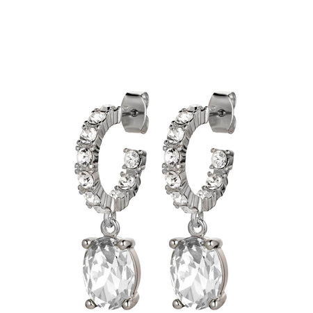 Dyrberg Kern Barbara Silver Hoop Charm Earrings