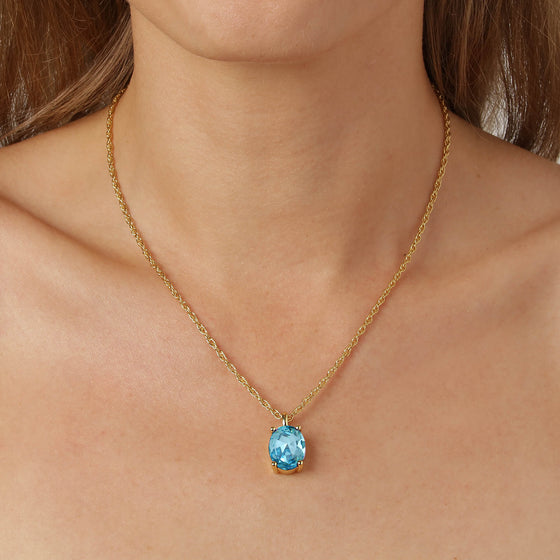 Dyrberg Kern Barga Gold Necklace - Aqua