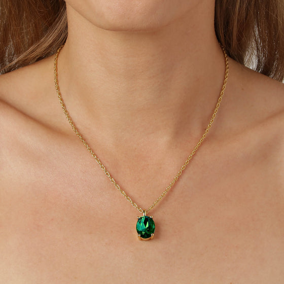 Dyrberg Kern Barga Gold Necklace - Green