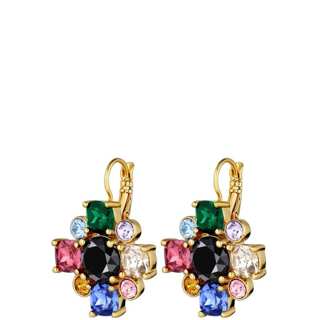 Dyrberg Kern Batti Gold French Hook Earrings - Rainbow