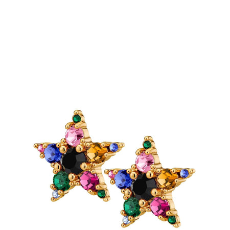 Dyrberg Kern Cana Gold Stud Earrings - Rainbow