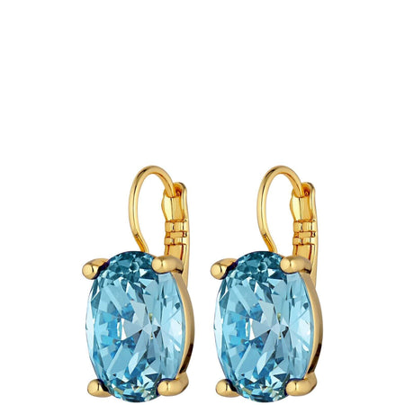 Dyrberg Kern Chantal Gold French Hook Earrings - Aqua