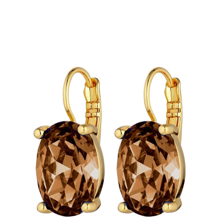 Dyrberg Kern Chantal Gold French Hook Earrings - Brown