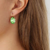 Dyrberg Kern Chantal Gold French Hook Earrings - Light Green