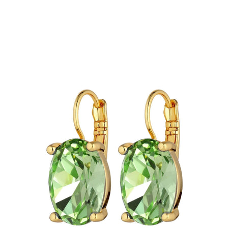 Dyrberg Kern Chantal Gold French Hook Earrings - Light Green