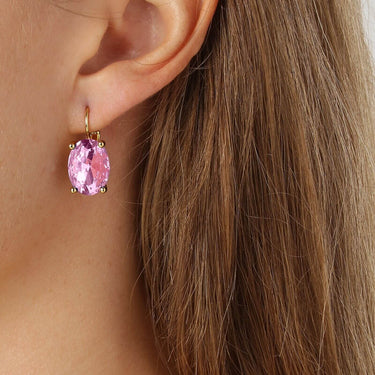 Dyrberg Kern Chantal Gold French Hook Earrings - Light Rose