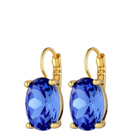 Dyrberg Kern Chantal Gold French Hook Earrings - Sapphire