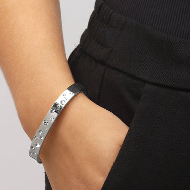 Dyrberg Kern Clare Silver Bangle - Crystal
