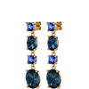 Dyrberg Kern Cornelia Gold Statement Earrings - Blue