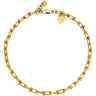 A gold chain necklace with a lobster clasp and a heart-shaped tag engraved with 'LOVE YOU', displayed on a clean white background.