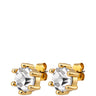 clear crystal small stud earrings gold backing
