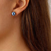 Dyrberg Kern Dia Gold Classic Stud Earrings - Light Sapphire