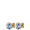 Dyrberg Kern Dia Gold Classic Stud Earrings - Light Sapphire