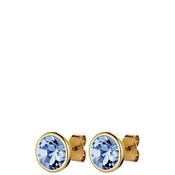 Dyrberg Kern Dia Gold Classic Stud Earrings - Light Sapphire