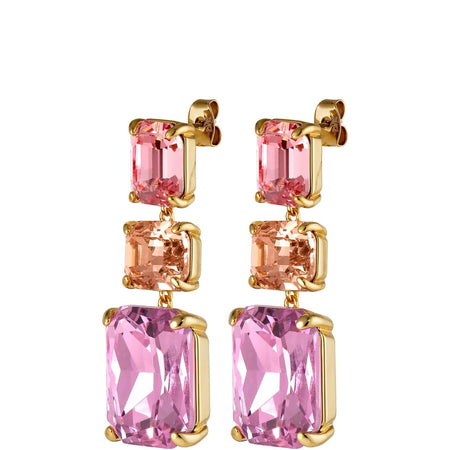 Dyrberg Kern Esmara Gold Drop Earrings - Light Rose/Peach