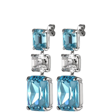 Dyrberg Kern Esmara Silver Drop Earrings - Aqua