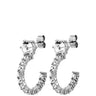 ladies small clear crystal hoop earrings
