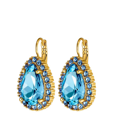 Dyrberg Kern Fiora Gold Earrings - Aqua Light Blue