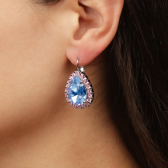 Dyrberg Kern Fiora Silver Earrings - Light Blue Pink