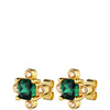 Dyrberg Kern Gigi Gold Stud Earrings - Emerald Green