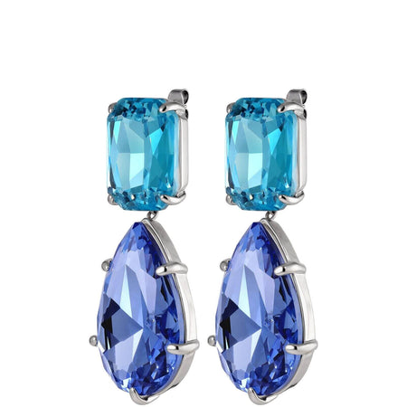 Dyrberg Kern Golari Silver Drop Earrings - Aqua