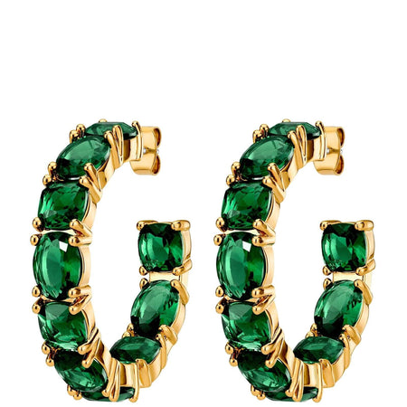 Dyrberg Kern Gretia Gold Earrings - Emerald Green