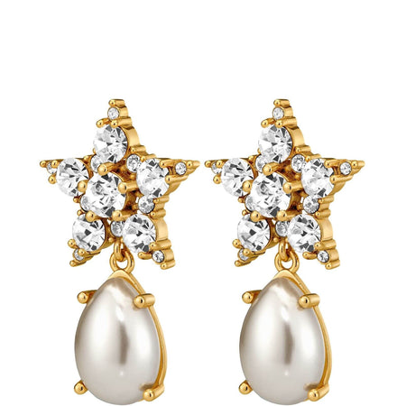 Dyrberg Kern Hydra Gold Earrings - White Pearl