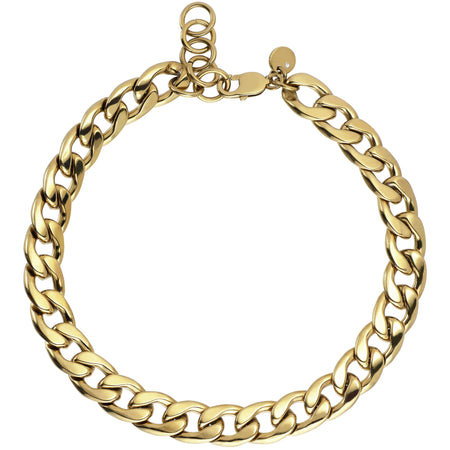 Dyrberg Kern Jazz Gold Chunky Curb Chain Necklace