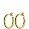 Dyrberg Kern Justina Gold Hoop Earrings - Green