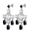 Dyrberg Kern Leonora Silver Statement Drop Earrings - Black