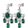 Dyrberg Kern Leonora Silver Statement Drop Earrings - Green