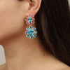 Dyrberg Kern Lina Gold Earrings - Blue/Pink